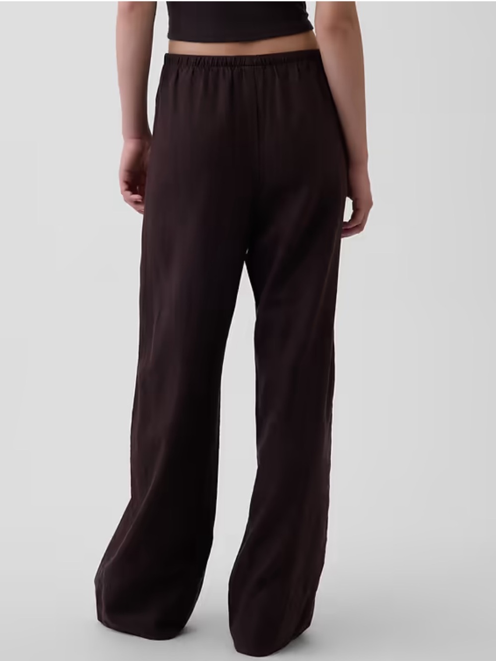 NWT Gap Linen-Blend Easy Wide-Leg Pants in Terra Brown Size Medium Dark Brown - Picture 3 of 11